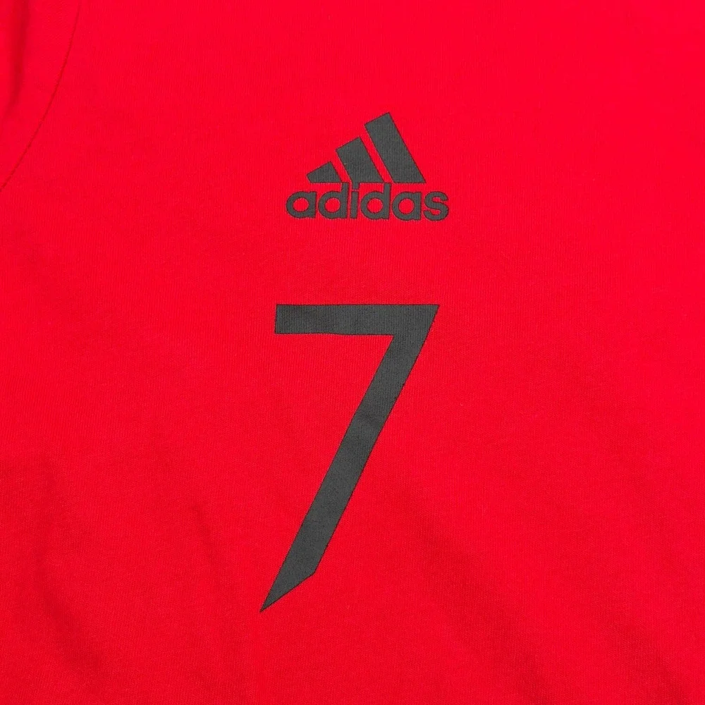 Adidas Manchester United T Shirt Men XXL Red Cristiano Ronaldo #7 Soccer Graphic